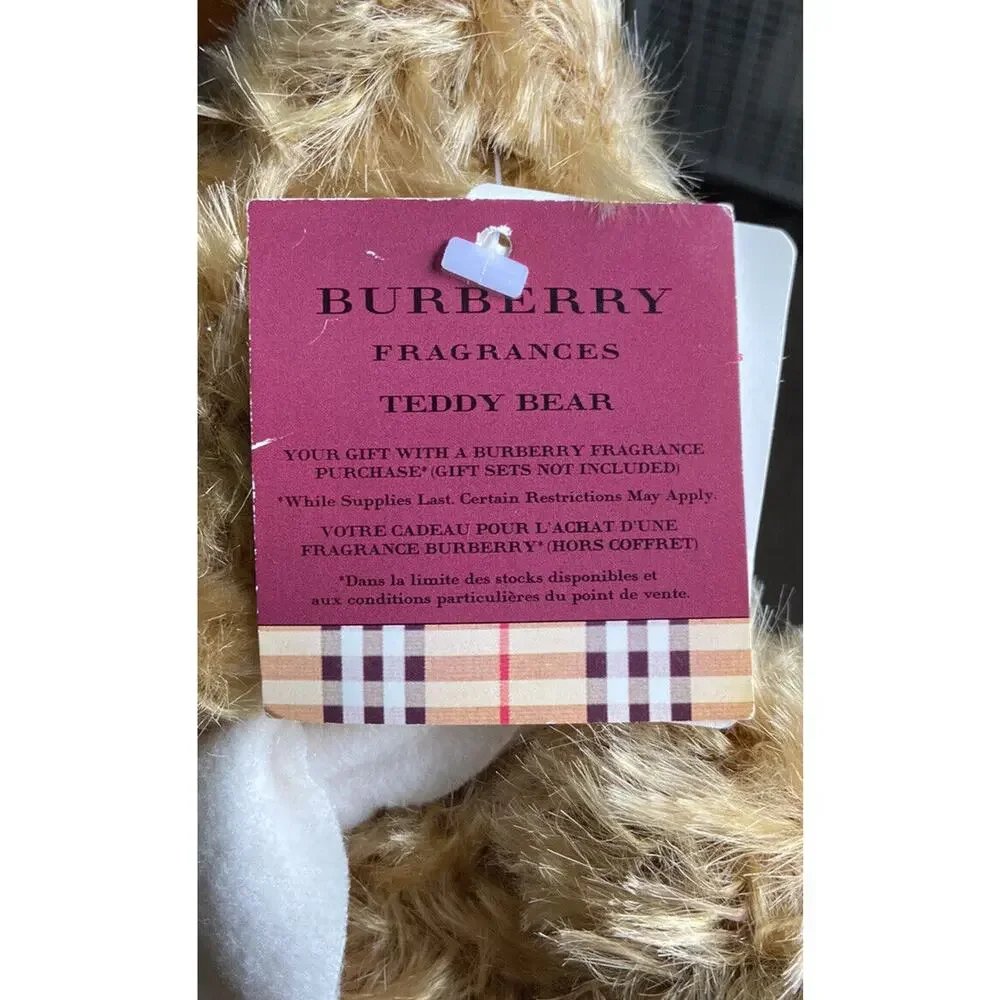 BURBERRY B Scarf Fragrance Teddy Bear Russ Berrie NWT 11” Stuffed 2008